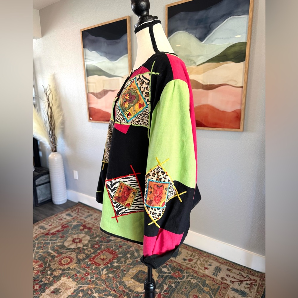 Allure Colorful Patchwork Button-Up Jacket - image 4